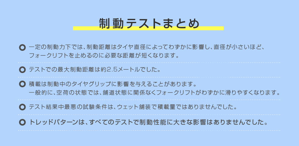 制動テストまとめ