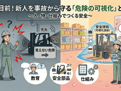 新入社員をフォークリフト事故から守るため、危険を「見える化」しましょう！