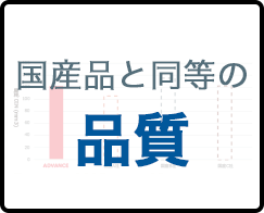 国産品と同等の品質